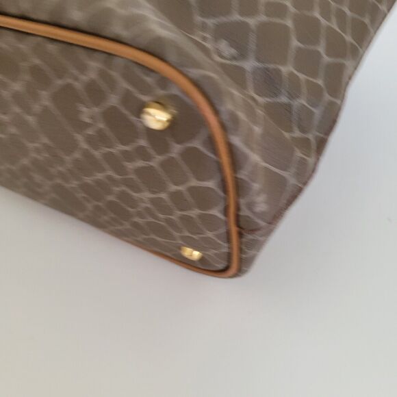 Nina Ricci Brown Shoulder Bag Tote Medium Signature Purse Italian Retro Vintage - Picture 10 of 11